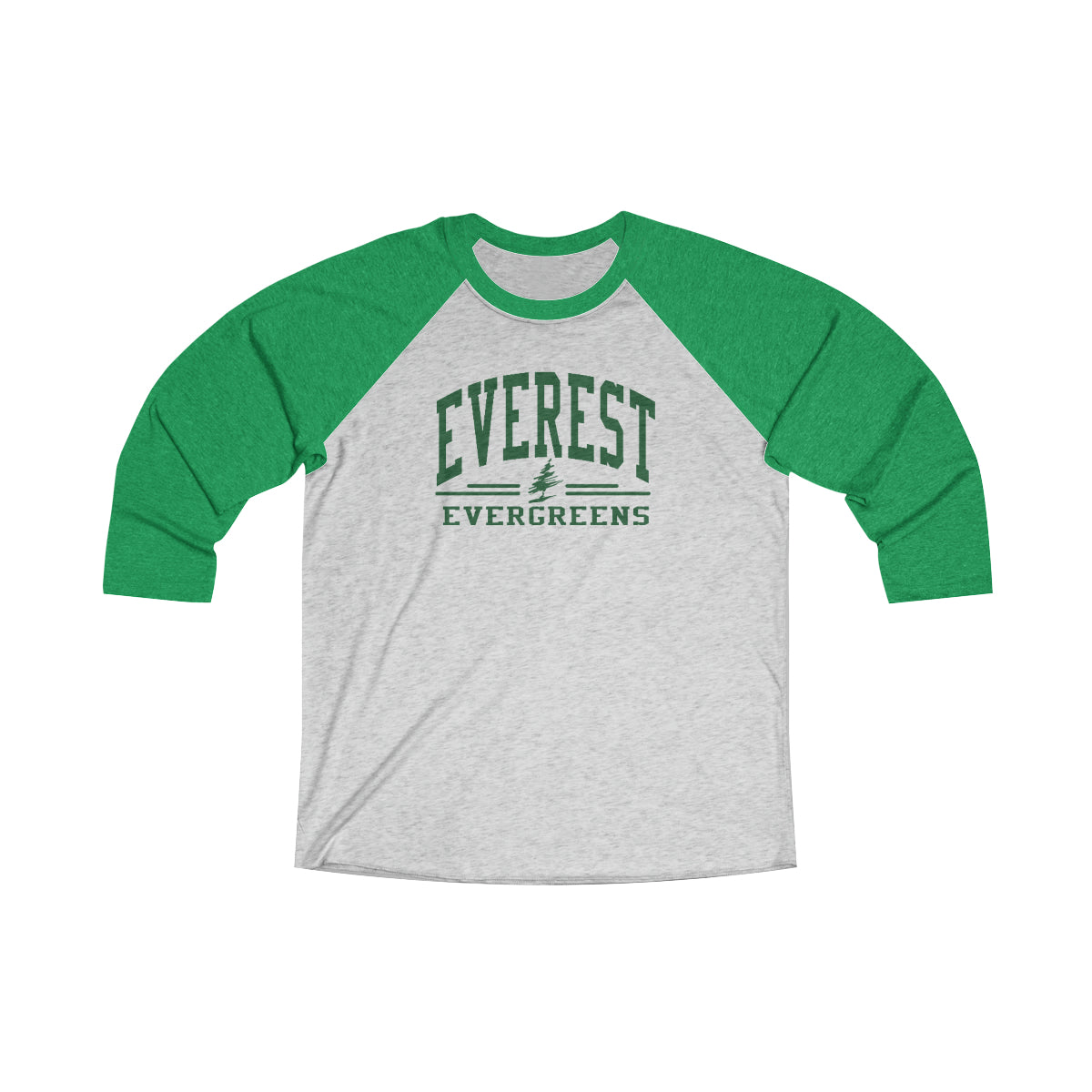 Everest Evergreens Unisex Tri-Blend 3\4 Raglan Tee